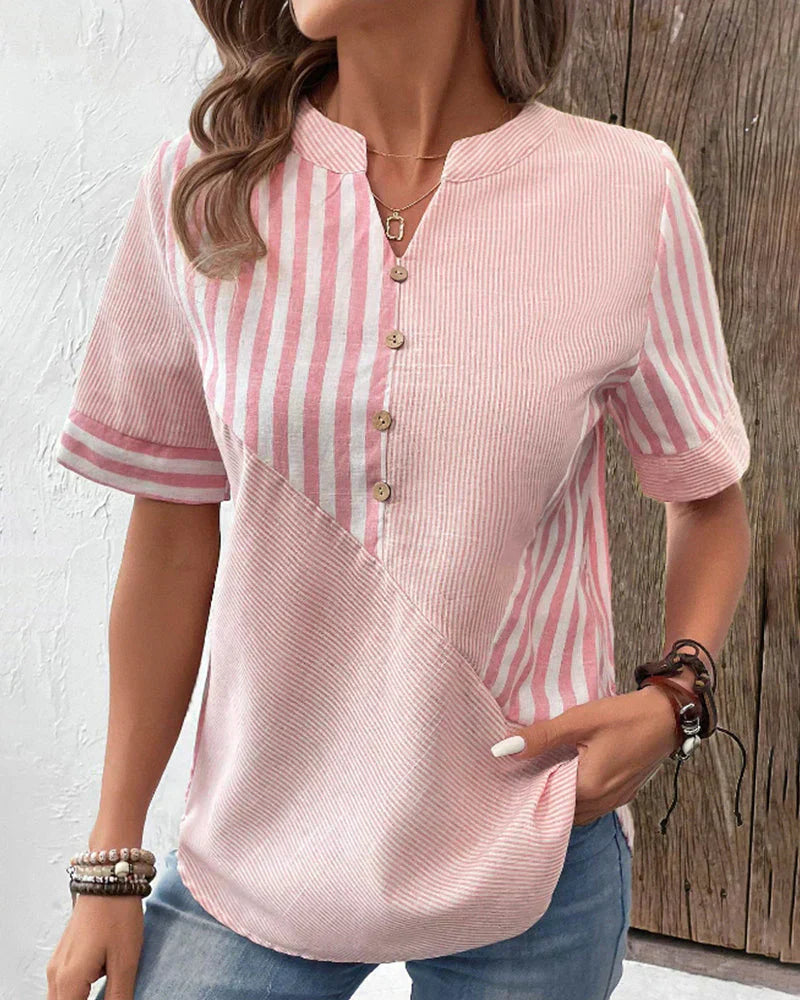 Tereza | Blusa Elegante De Rayas