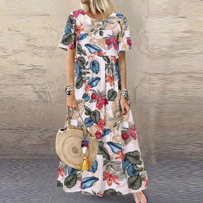 Loto™ | Vestido largo con estampado floral vibrante